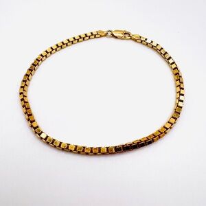 Vintage Karizia Gold Vermeil Sterling Silver Box Chain Bracelet 9 Inches 13 Gram